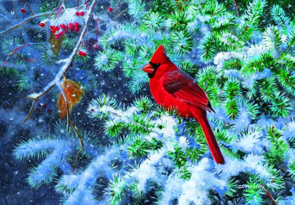 Красная птица для елки