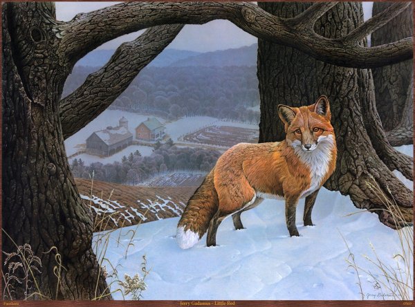 Пейзаж с дикими животными