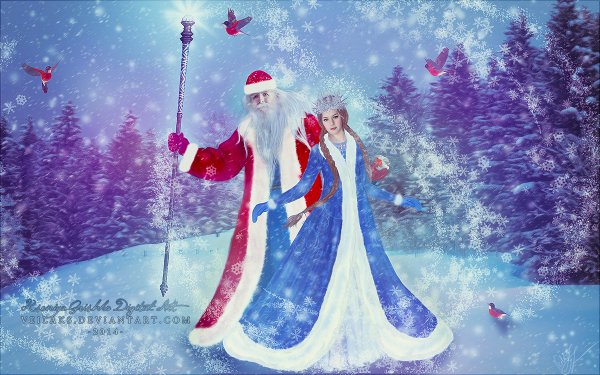 Дед Мороз и Снегурочка обои