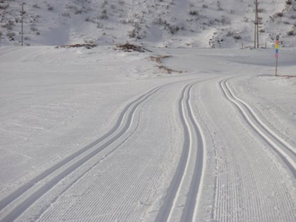 Следы лыж на снегу