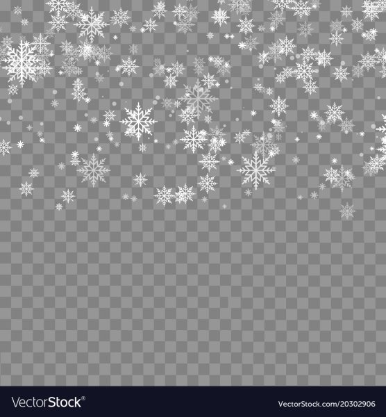 Падающий снег на прозрачном фоне