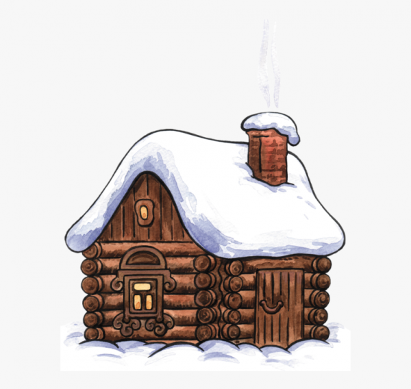 Мультяшный домик зимой