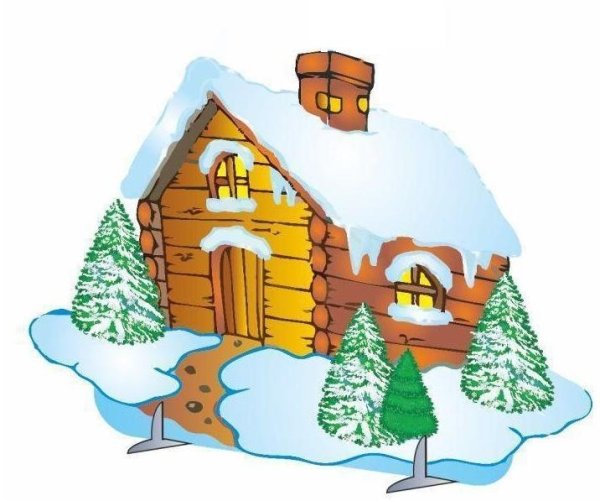 Сказочный домик зимой для детей