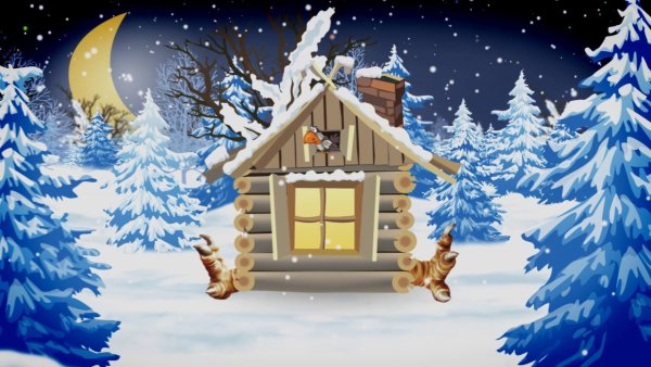 Сказочный домик зимой для детей