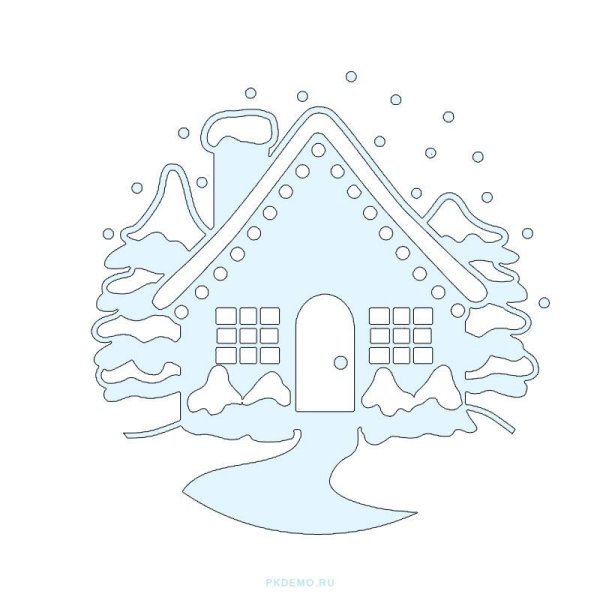 Снежный домик для вырезания