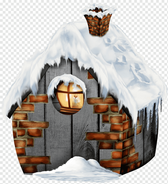 Новогодний домик на прозрачном фоне