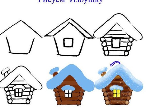 Картинки для срисовки домики