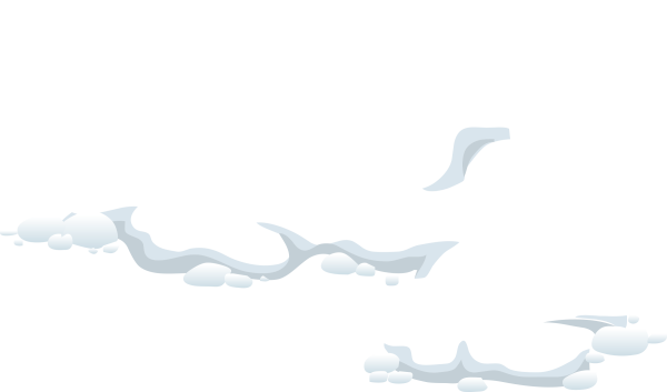 Сугробы снега на прозрачном фоне