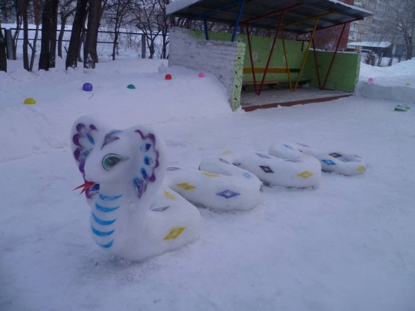 Зимний участок в детском саду