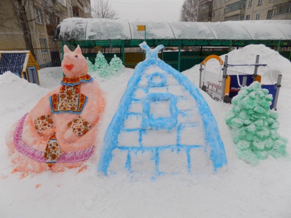 Заюшкина избушка снежные постройки