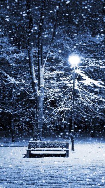 Снег идет ночью