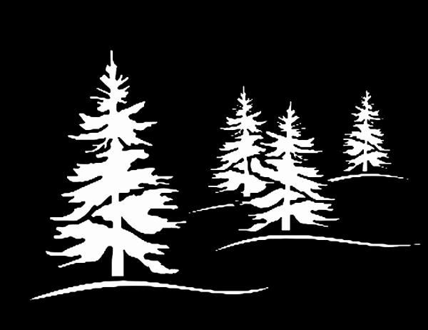 Зимние трафареты