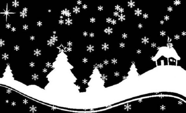 Зимние трафареты