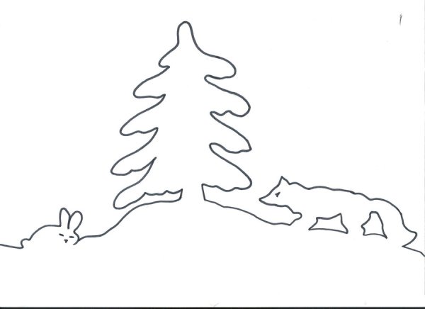 Сугробы для вырезания на окно