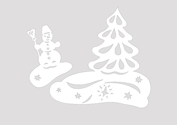 Трафареты на окна новогодние