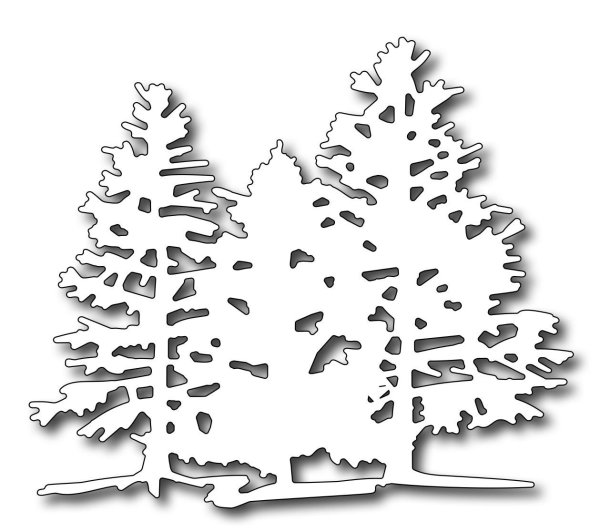 Трафарет зимний лес на окно