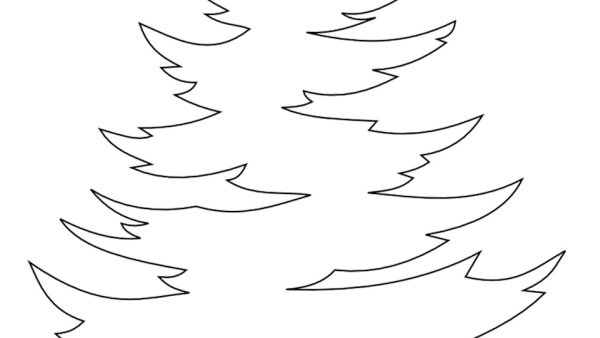 Ветки ели трафареты на окна новогодние