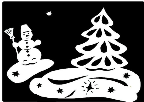 Зимние вырезки на окна