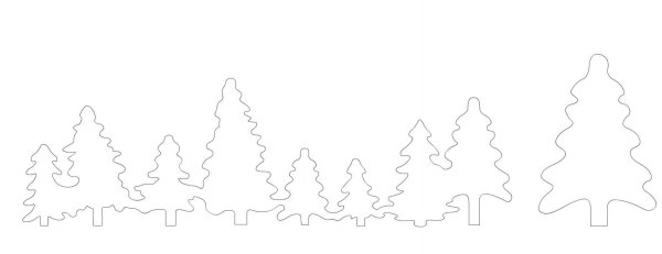 Лес трафарет для вырезания елка