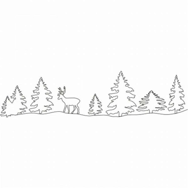 Трафареты на окна новогодние лес