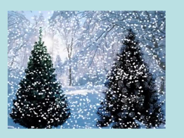 Анимация детская Новогодняя елка с падающим снегом