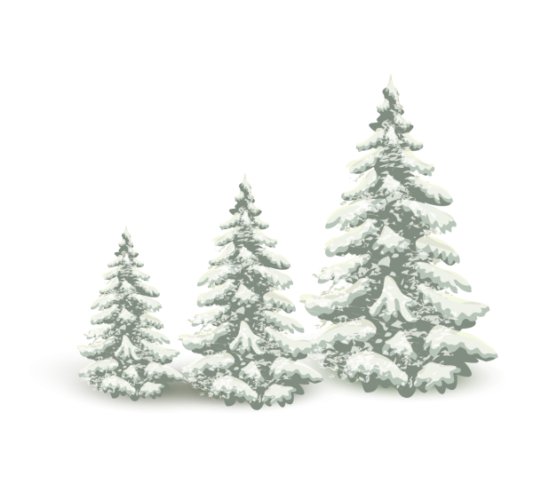 Елка в снегу без фона