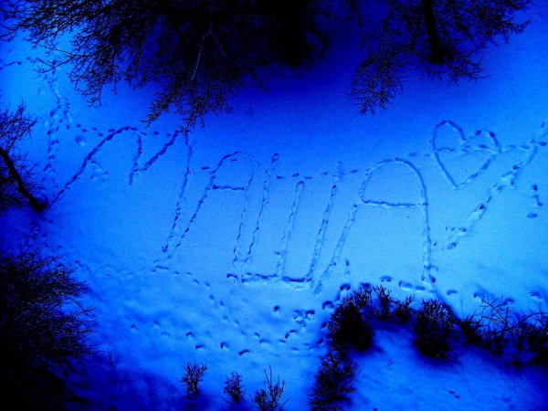 Надпись на снегу