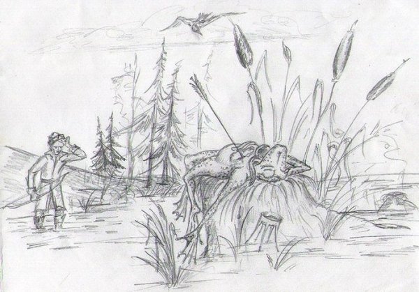 Топь рисунок карандашом