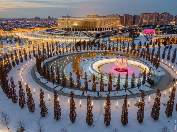 Зимний парк Галицкого в Краснодаре