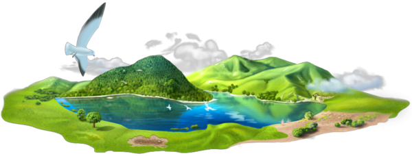 Остров на прозрачном фоне