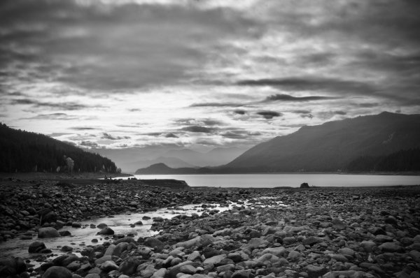 Черно белый пейзаж