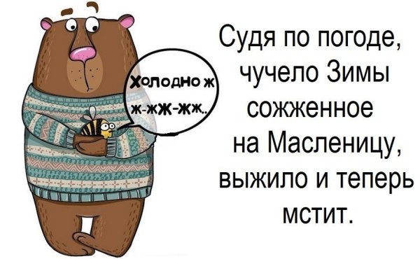 Судя по погоде чучело Масленицы выжило