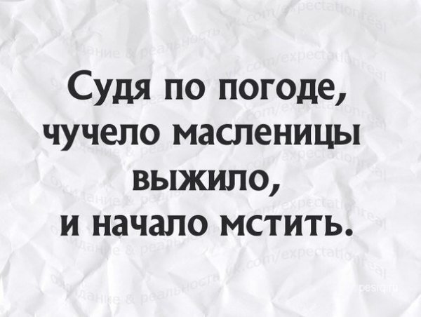 Судя по погоде чучело Масленицы выжило и начало мстить картинки