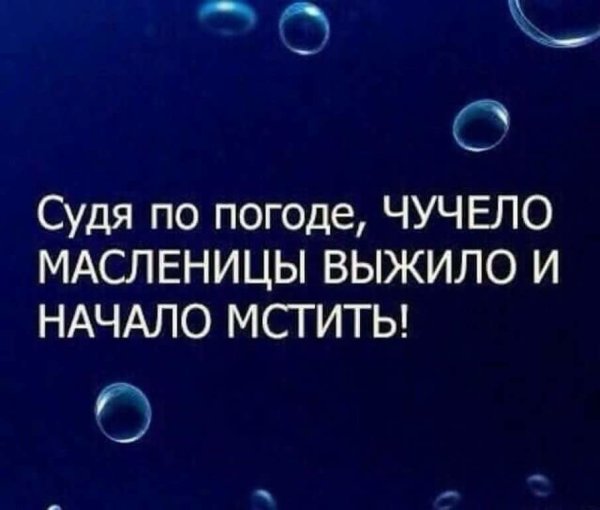 Судя по погоде чучело Масленицы выжило и начало мстить