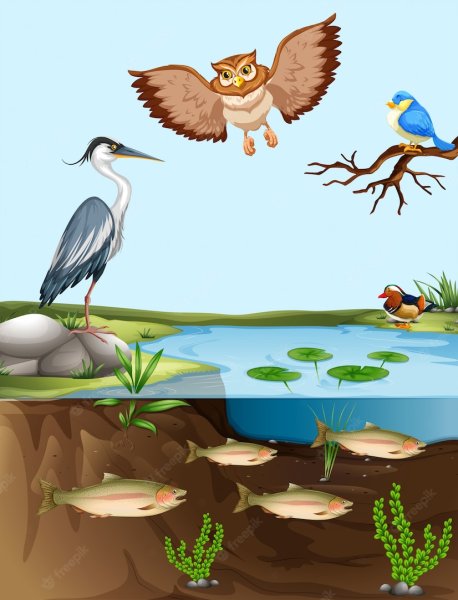 Иллюстрация водоемов для дошкольников