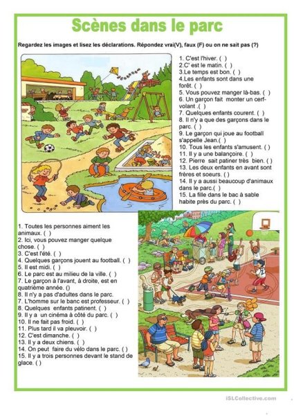 Урок английского языка the Park