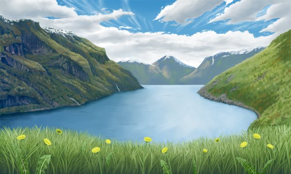 Озеро рисунок