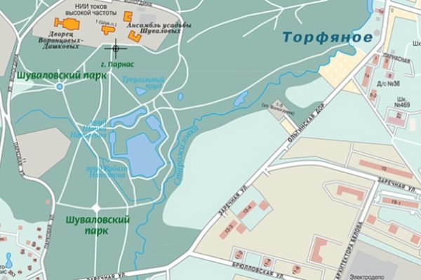 Карта Шуваловского парка Санкт-Петербург подробная