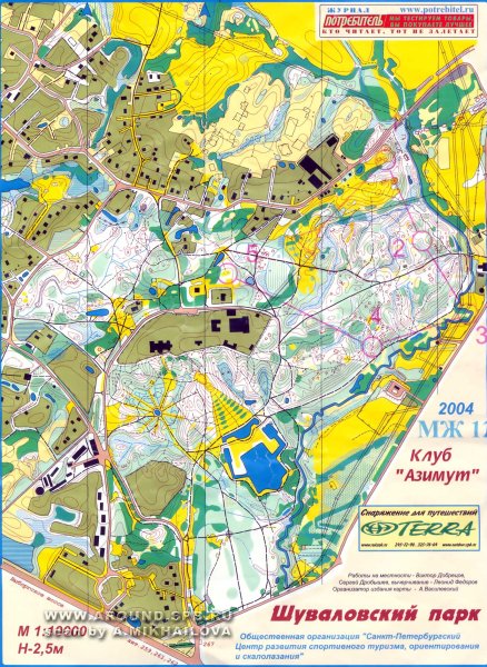 Карта Шуваловского парка СПБ