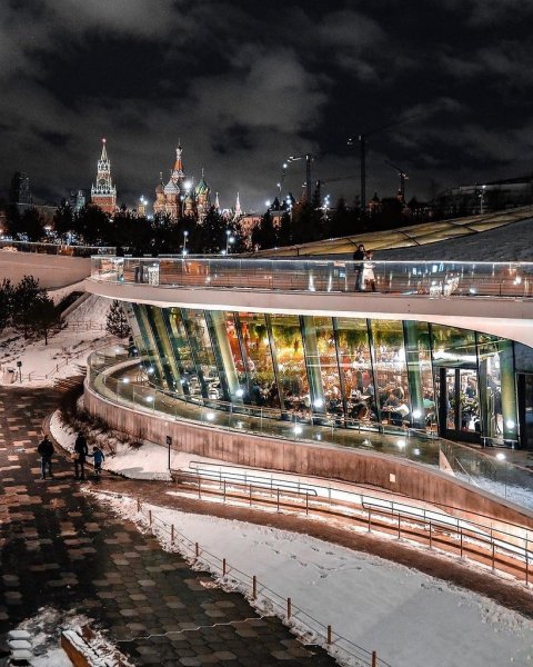 Ночная Москва Зарядье парк