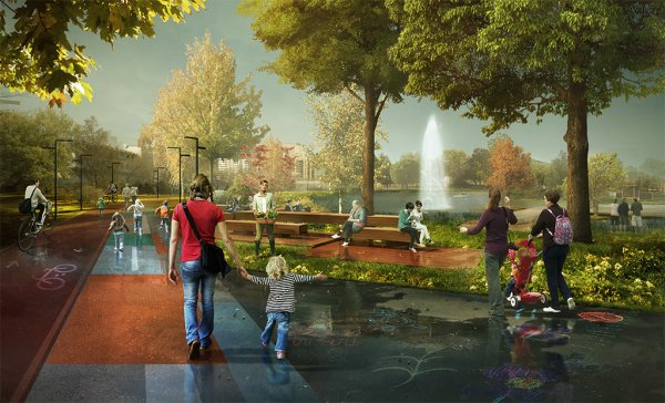 Фабричный пруд в городе Реутов