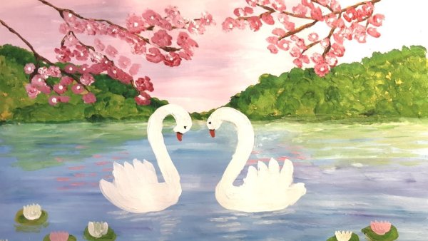 Правополушарное рисование лебеди