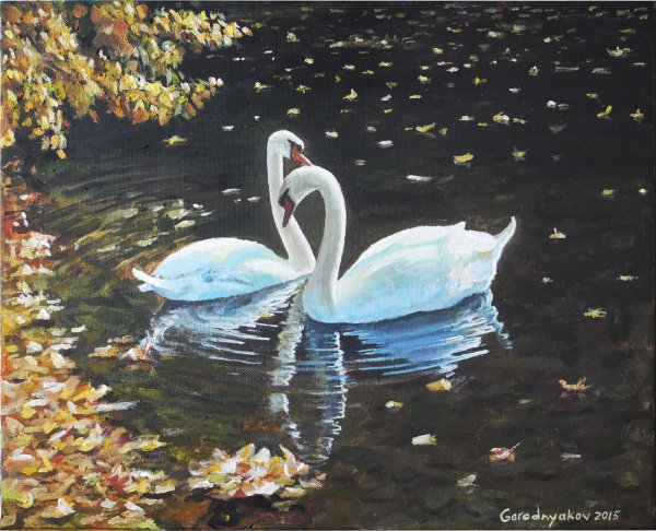 Лебеди живопись