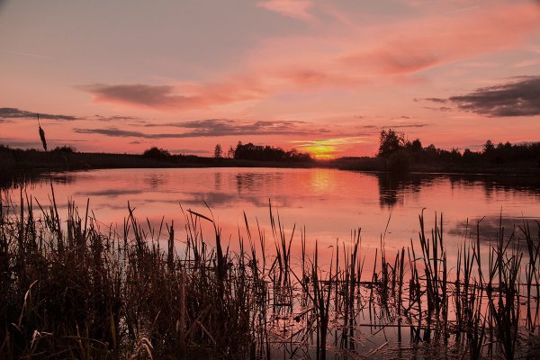 Закат на озере