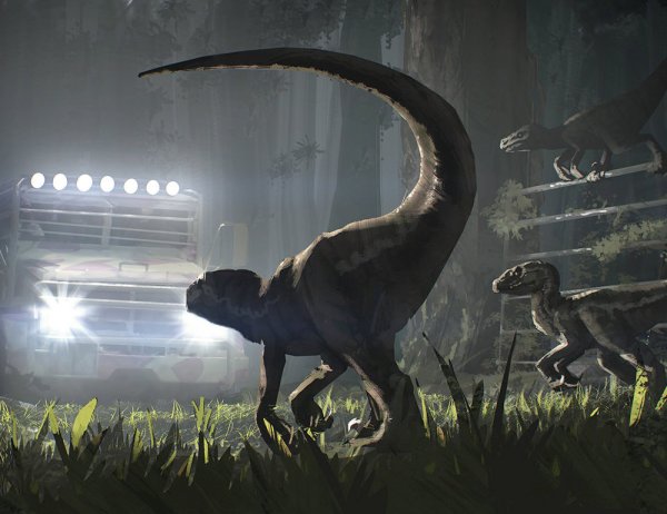 Раптор мир Юрского периода арт