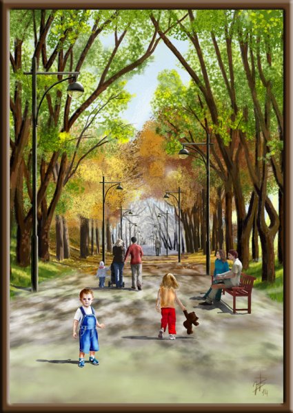 Парк рисунок