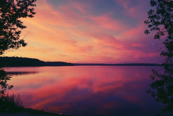 Закат на озере Сенеж Солнечногорск