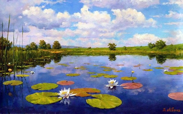 Художник Левин Дмитрий картины кувшинки