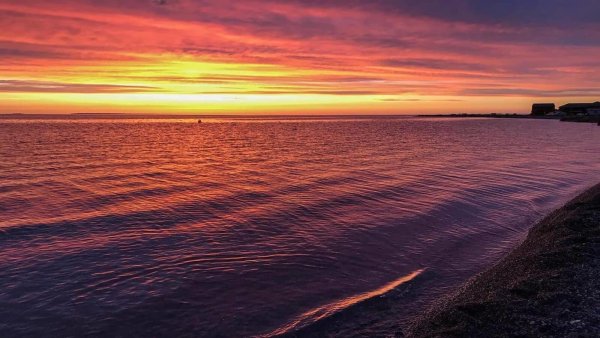 Закат озеро Алаколь, Казахстан