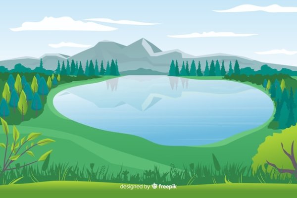 Озеро вектор